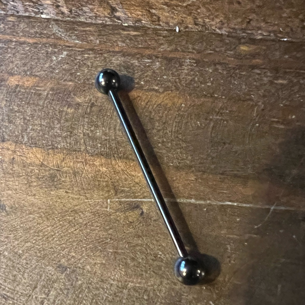 Black Industrial Barbell Body Jewelry